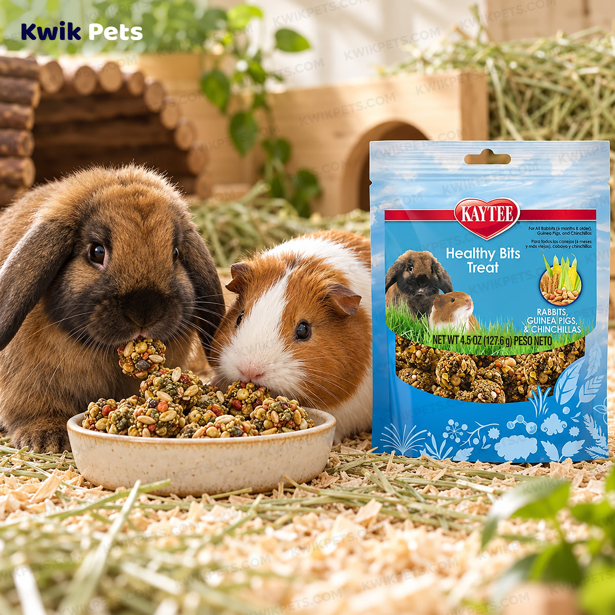 Lifestyle of Kaytee Healthy Bits Treat for Rabbits Guinea Pigs & Chinchillas 4.5-oz