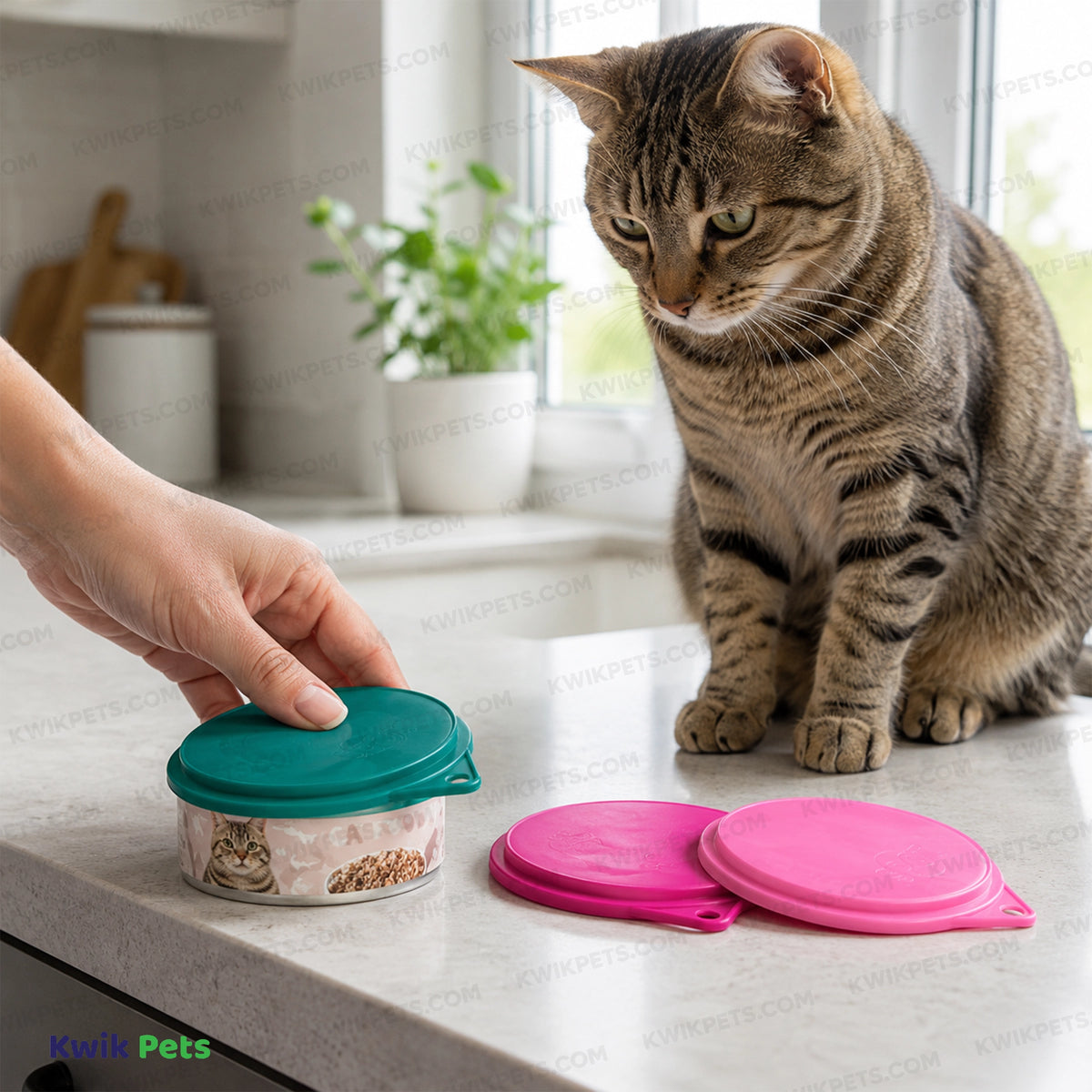 Lifestyle of Spot Pet Food Can Covers Assorted 3 Count 3.5-in