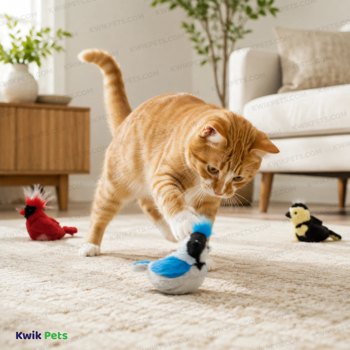 Lifestyle of Spot Songbird Cat Toy with Catnip Assorted 5-in