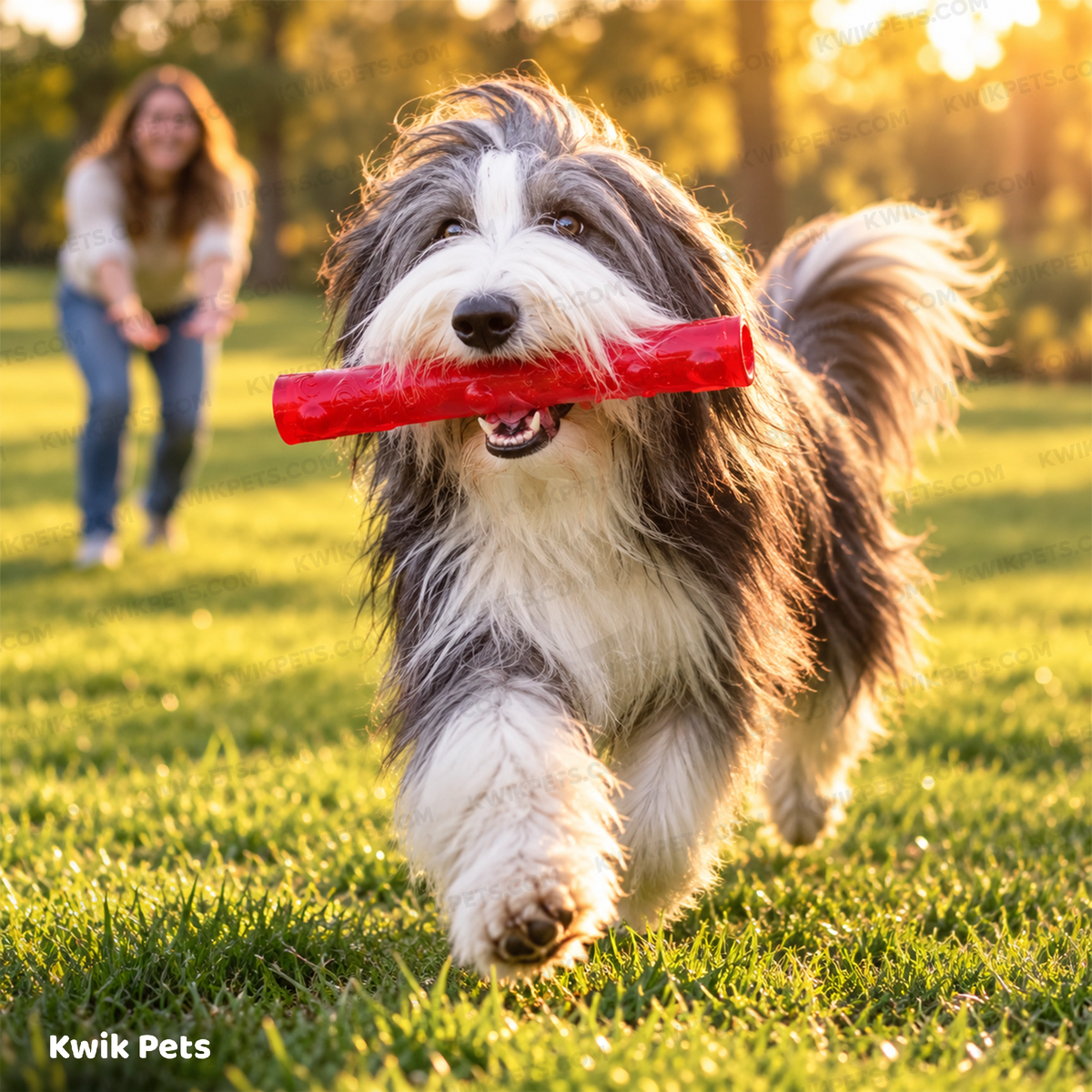 Lifestyle of KONG Squeezz Stick Dog Toy Assorted Medium