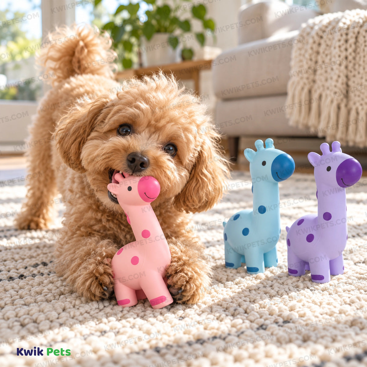 Lifestyle of Multipet Minipet Latex Giraffe Dog Toy Assorted 5.75-in