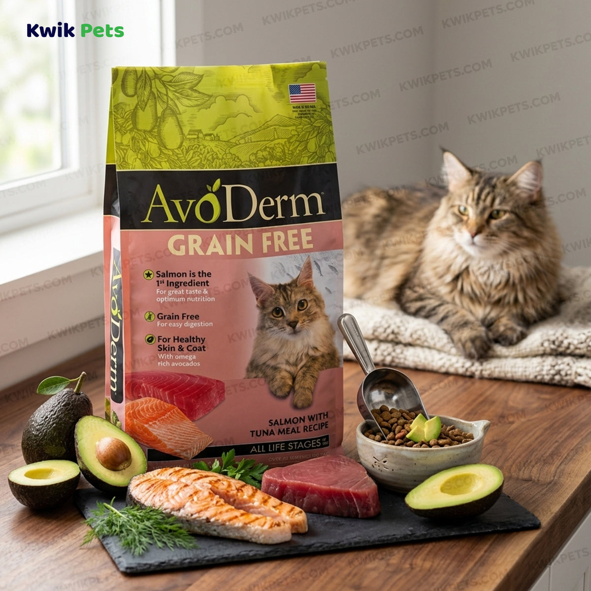 Lifestyle of AvoDerm Natural Grain-Free Salmon with Tuna Meal Dry Cat Food 2.5-lb