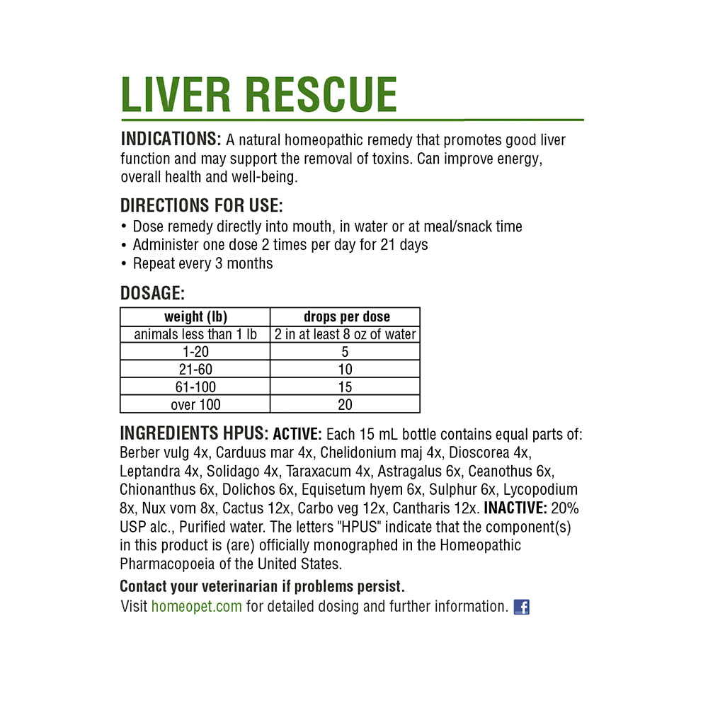 HomeoPet Liver Rescue 15 ml, Kwik Pets