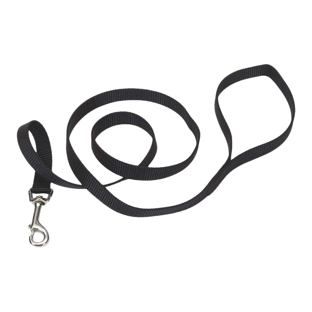 Front of Coastal Single-Ply Nylon Dog Leash Black 3/8 in X 6 ft