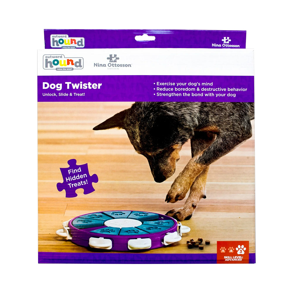 Front of Nina Ottosson Twister Interactive Dog Toy Purple Large 13.25-in