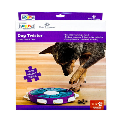 Front of Nina Ottosson Twister Interactive Dog Toy Purple Large 13.25-in