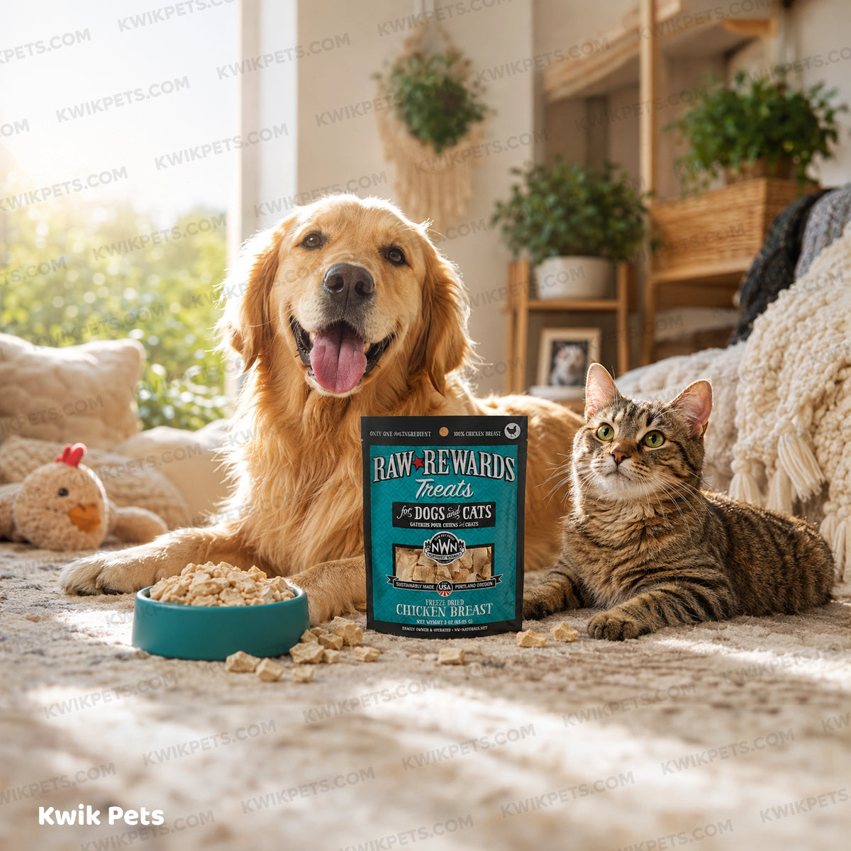 Lifestyle of Northwest Naturals Raw Rewards Freeze Dried Dog & Cat Treats Chicken Breast 3-oz