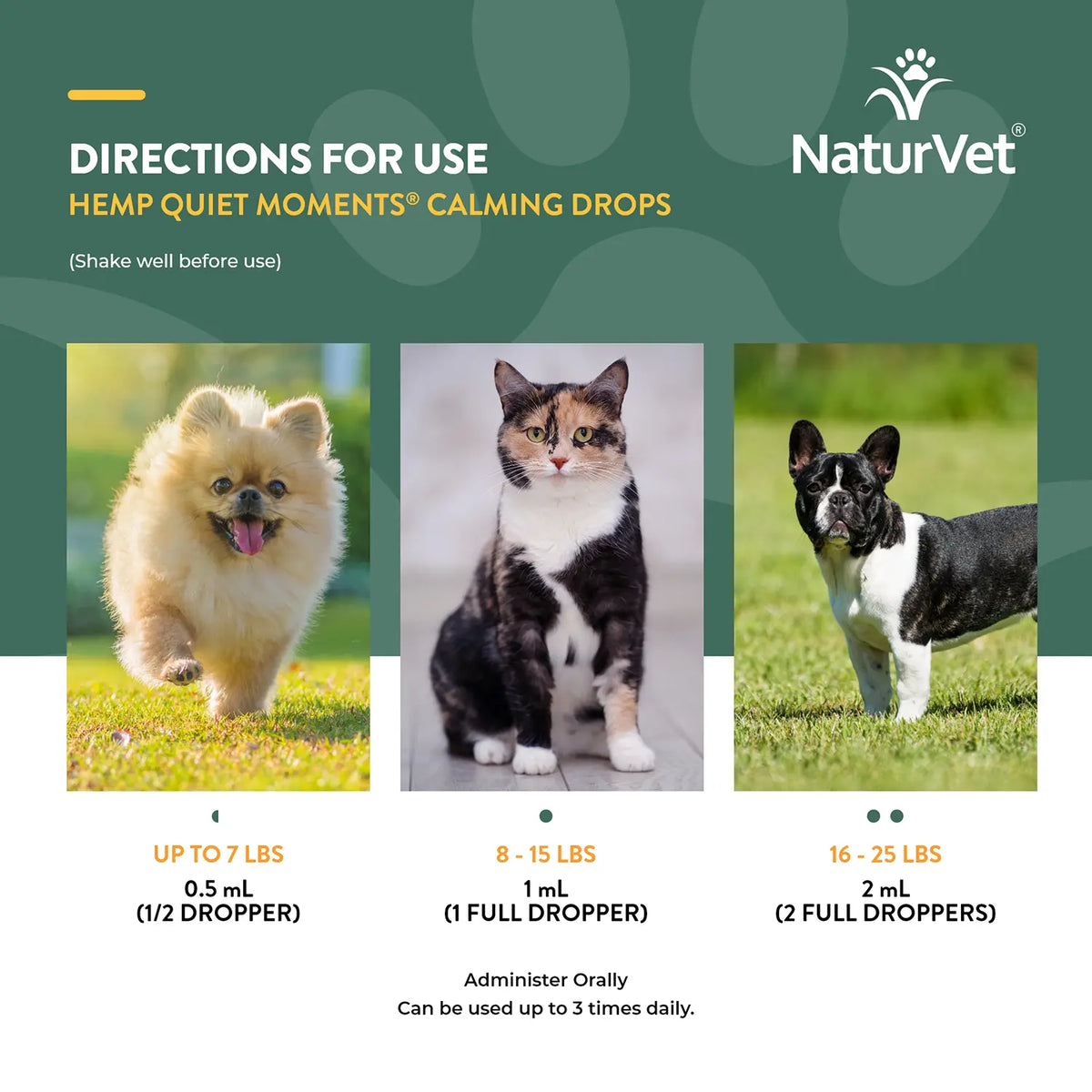 NaturVet Hemp Quiet Moments Calming Drops for Dogs & Cats 1-oz, Kwik Pets