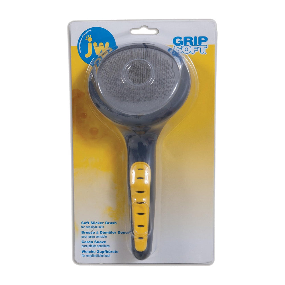 Front of JW Pet GripSoft Slicker Brush with Soft Pins Small