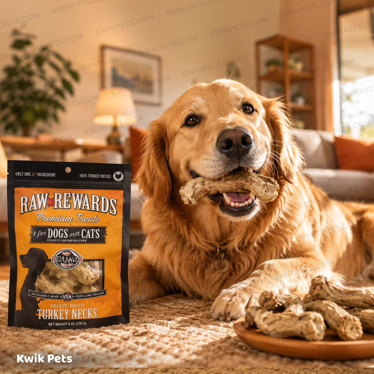 Lifestyle of Northwest Naturals Raw Rewards Premium Freeze Dried Dog & Cat Treats Turkey Necks 6-oz