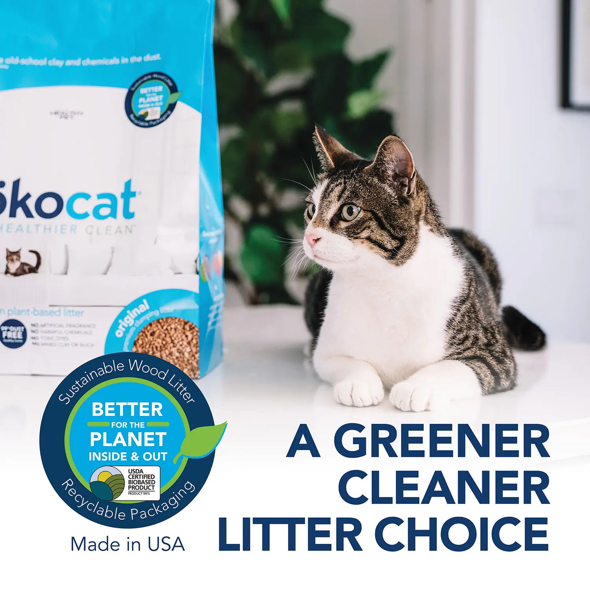 Product info 3 of Okocat Original Premium Clumping Wood Cat Litter 9-lb