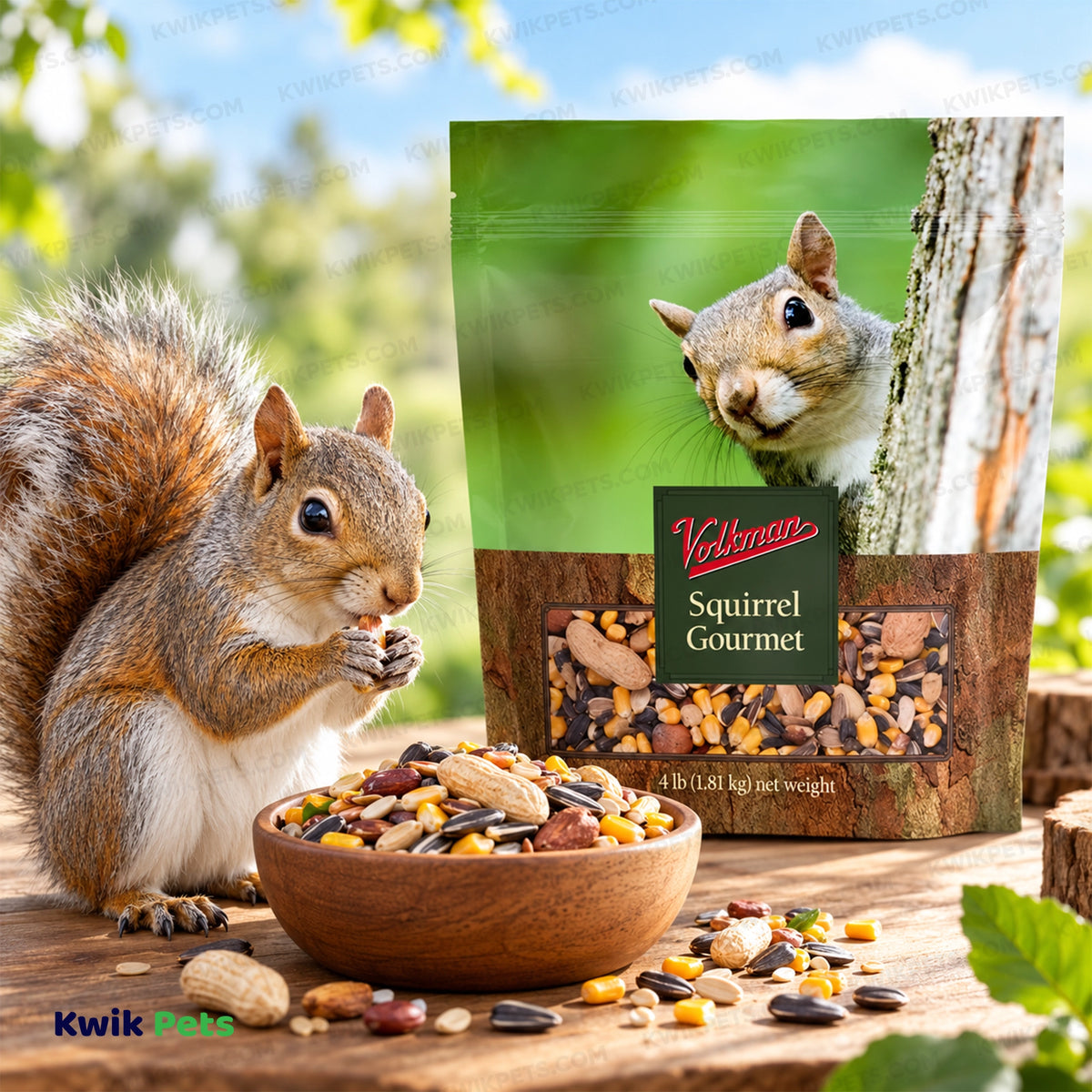 Lifestyle of Volkman Seed Company Small Animal Squirrel Gourmet Mix Dry Food 4-lb