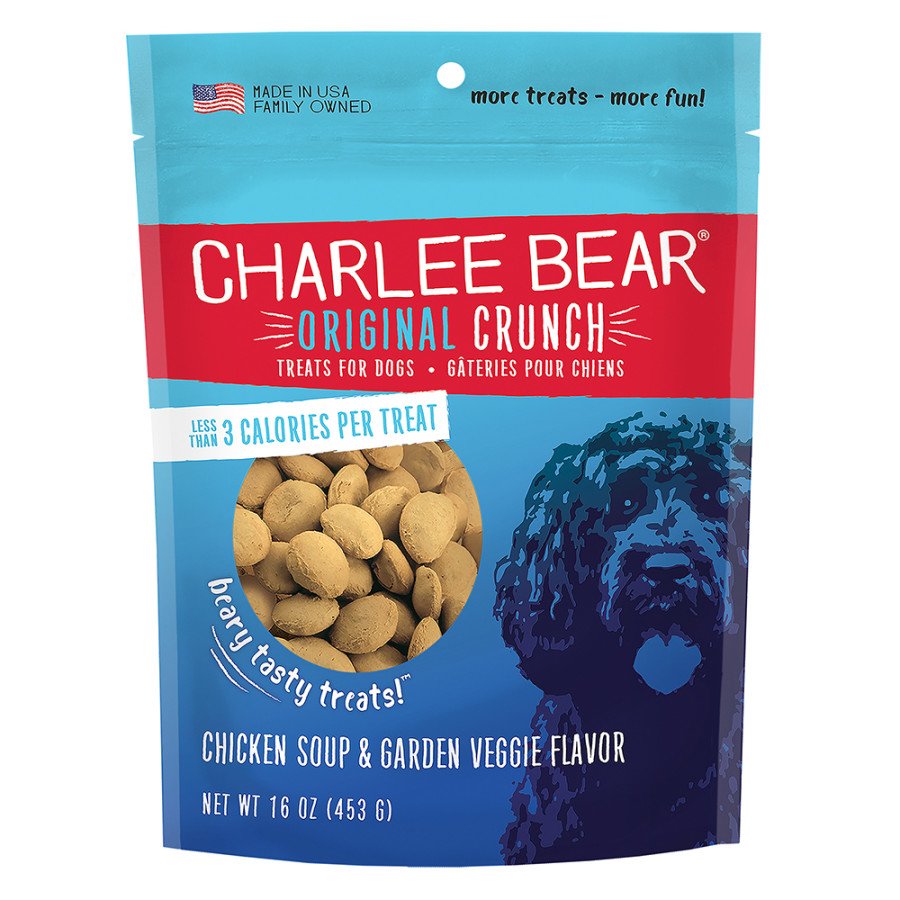 Charlee Bear Original Crunch Dog Treats Chicken Soup & Garden Veggie 16-oz, Kwik Pets