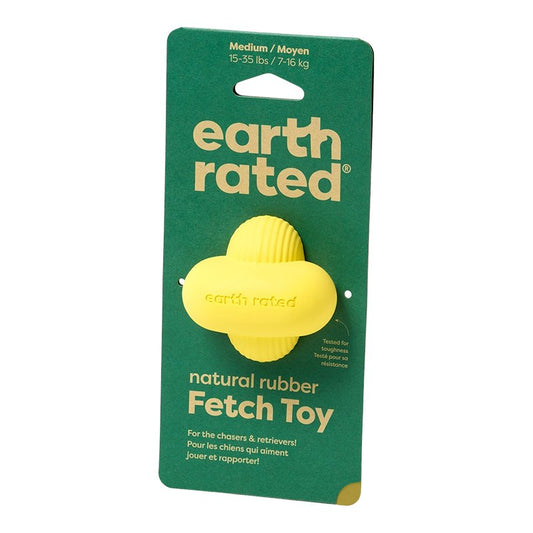 Earth Rated Dog Fetch Toy Yellow Rubber Medium, Earth Rated