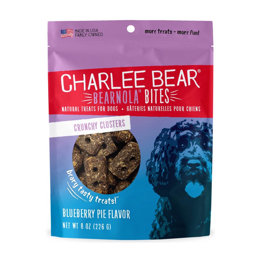 Charlee Bear Bearnola Bites Crunchy Dog Treats Blueberry Pie 8-oz, Kwik Pets
