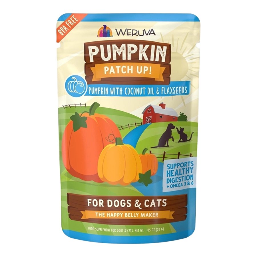 Weruva Pumpkin Patch Up! Food Supplement for Dogs & Cats Pumpkin with Coconut Oil & Flaxseeds 1.05-oz, Kwik Pets