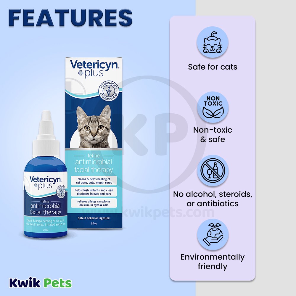 Vetericyn Plus Feline Antimicrobial Facial Therapy 2-oz, Vetericyn