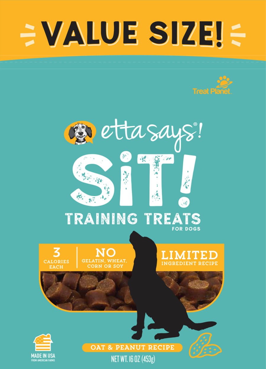 Etta Says! Sit! Dog Training Treats Oat & Peanut Recipe 16-oz, Kwik Pets