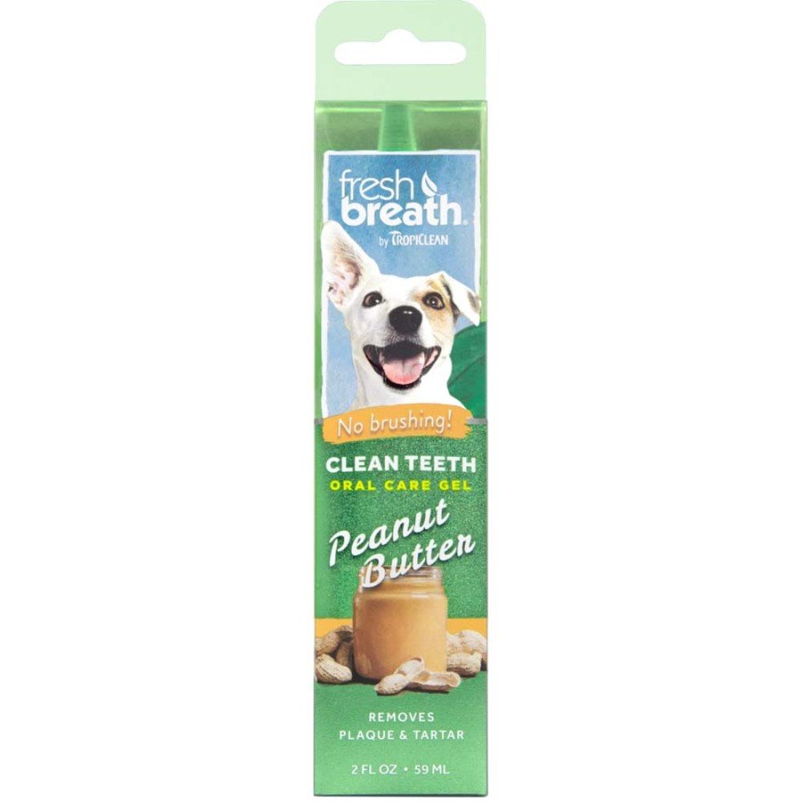 TropiClean Fresh Breath Peanut Butter Clean Teeth Oral Care Gel for Dogs 2-oz, Kwik Pets