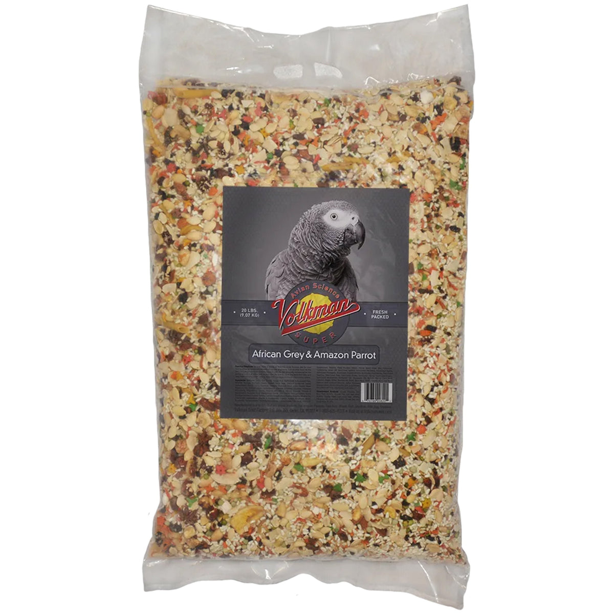 Volkman Seed Company Avian Science Super African Grey Parrot Bird Treat 20-lb, Volkman