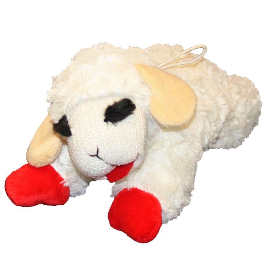 Multipet Lamb Chop Plush Dog Toy White Medium 10-in, Kwik Pets