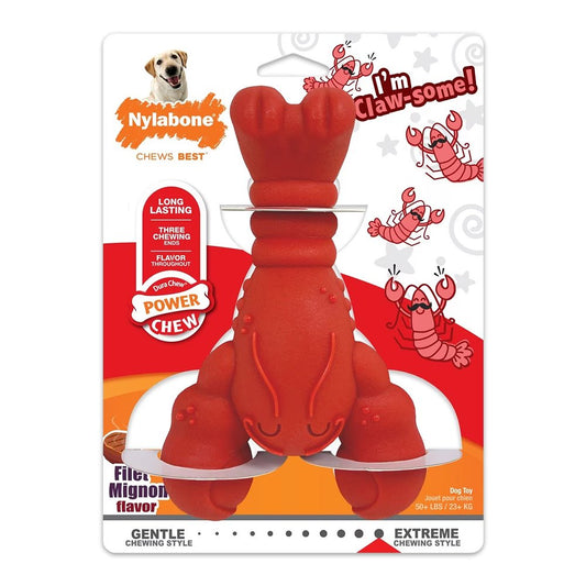 Nylabone Power Chew Lobster Dog Toy Filet Mignon,  XL/Souper - 50+ lb, Nylabone