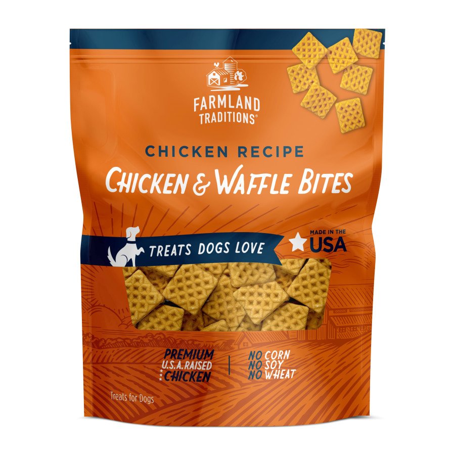 Farmland Traditions Simple Snacks Dog Treats Chicken & Waffle Bites 16-oz, Kwik Pets