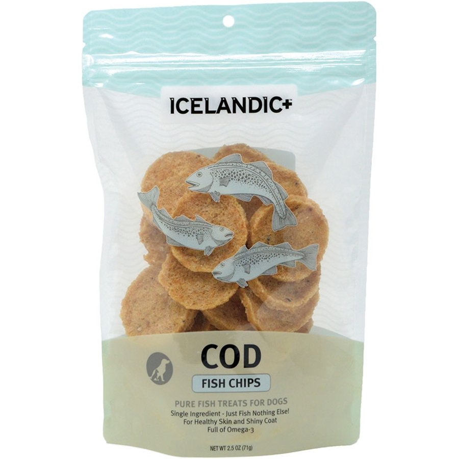 Icelandic+ Cod Fish Chips Crunchy Dog Treats 2.5-oz, Kwik Pets
