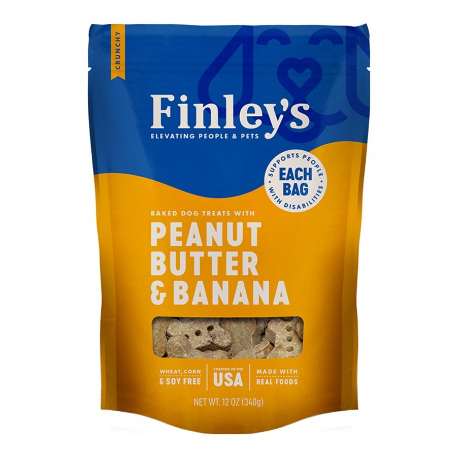 Finley's Crunchy Biscuits Dog Treats Peanut Butter & Banana 12-oz, Kwik Pets