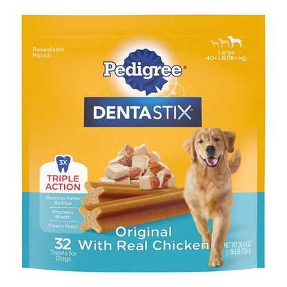 Pedigree DENTASTIX Dog Dental Treat Original w/Real Chicken, 32 ct, Pedigree