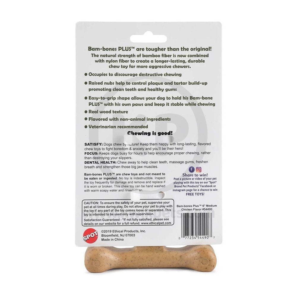 Ethical Bam-Bone Plus Dog Chew Chicken, 6in, Ethical