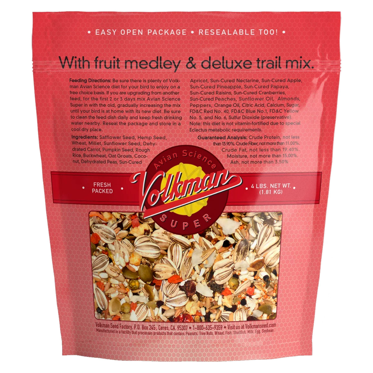 Volkman Seed Avian Science Super Eclectus 4-lb, Volkman