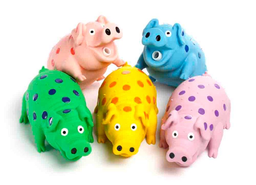 Multipet Globlets Latex Squeaky Pig Dog Toy Assorted 8.25-in, Kwik Pets