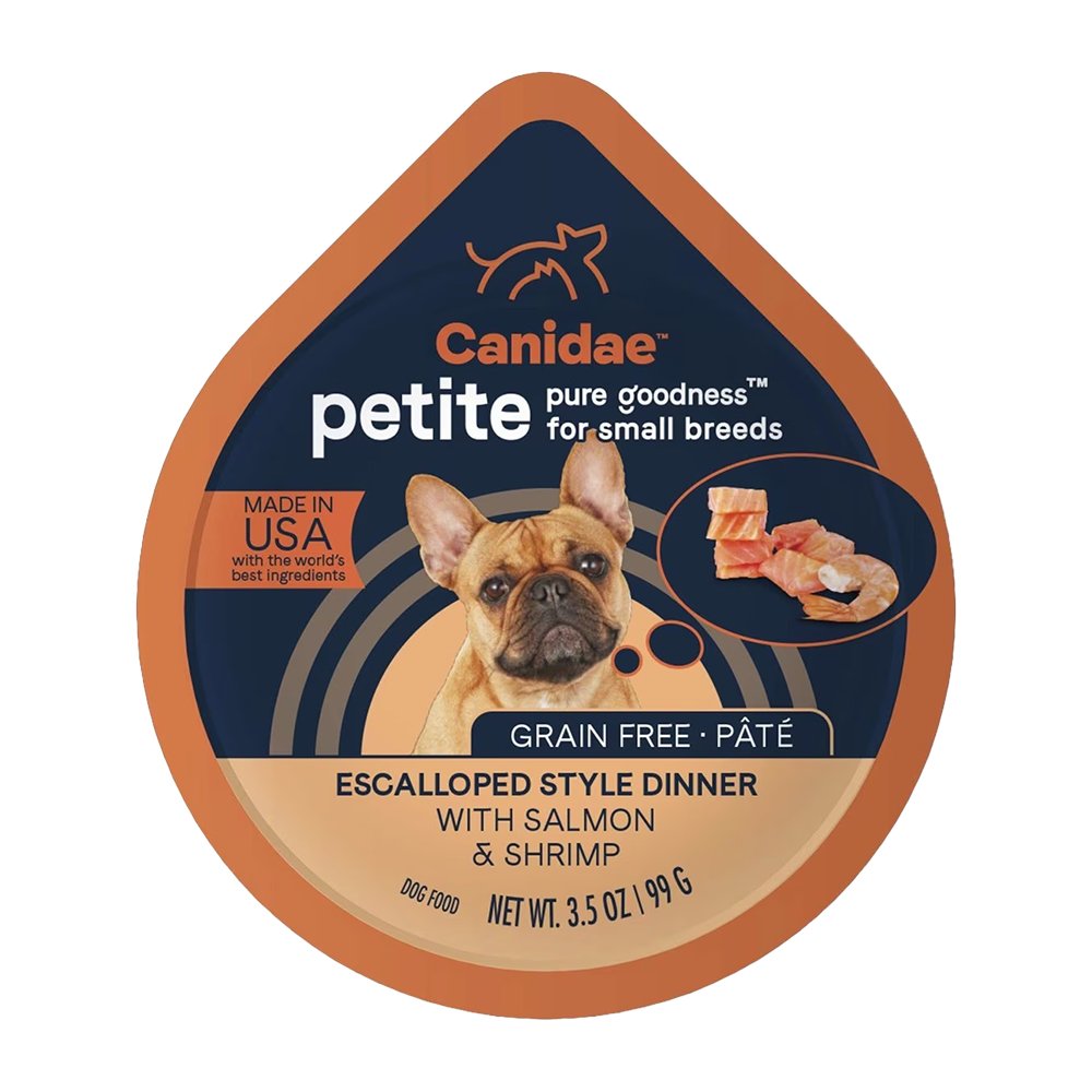 CANIDAE PURE Petite Small Breed Grain-Free Wet Dog Food Pâté w/Salmon & Shrimp, 3.5-oz, CANIDAE
