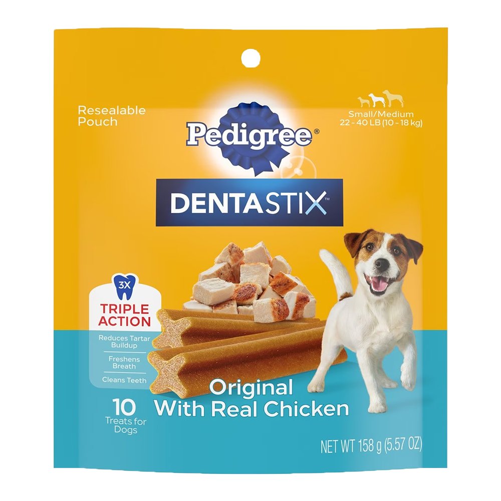 Pedigree DENTASTIX Dog Dental Treat Original w/Real Chicken, 10 ct