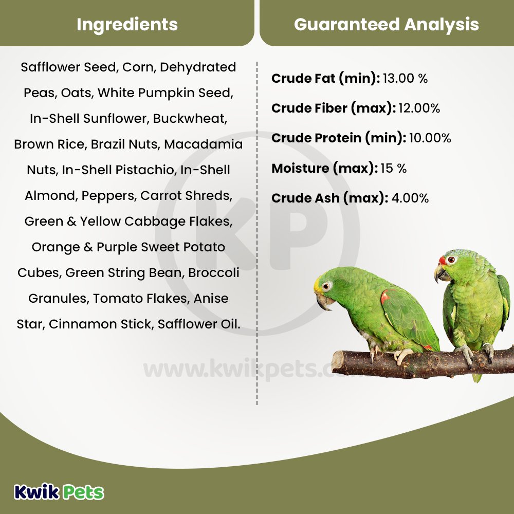 Volkman Seed Company Avian Naturals Large Parrot Bird Food 4-lb, Volkman