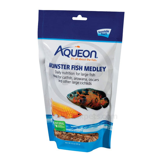 Aqueon Monster Fish Medley Fish Food 3.5oz Bag, Aqueon