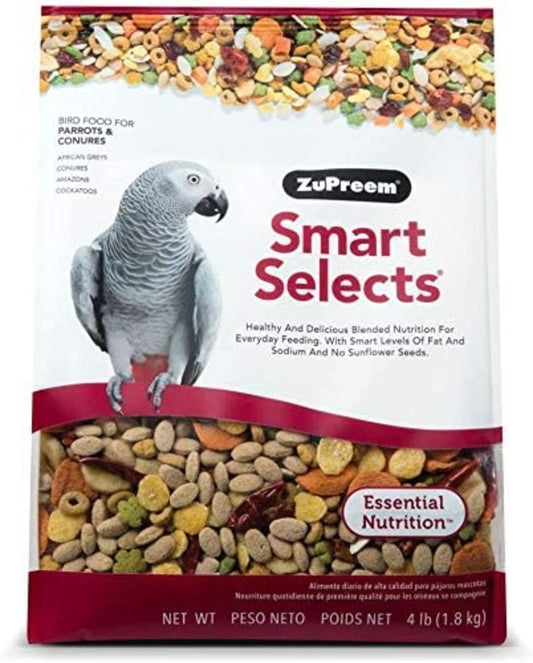 ZuPreem Smart Selects Bird Food Parrots & Conures, 4-lb