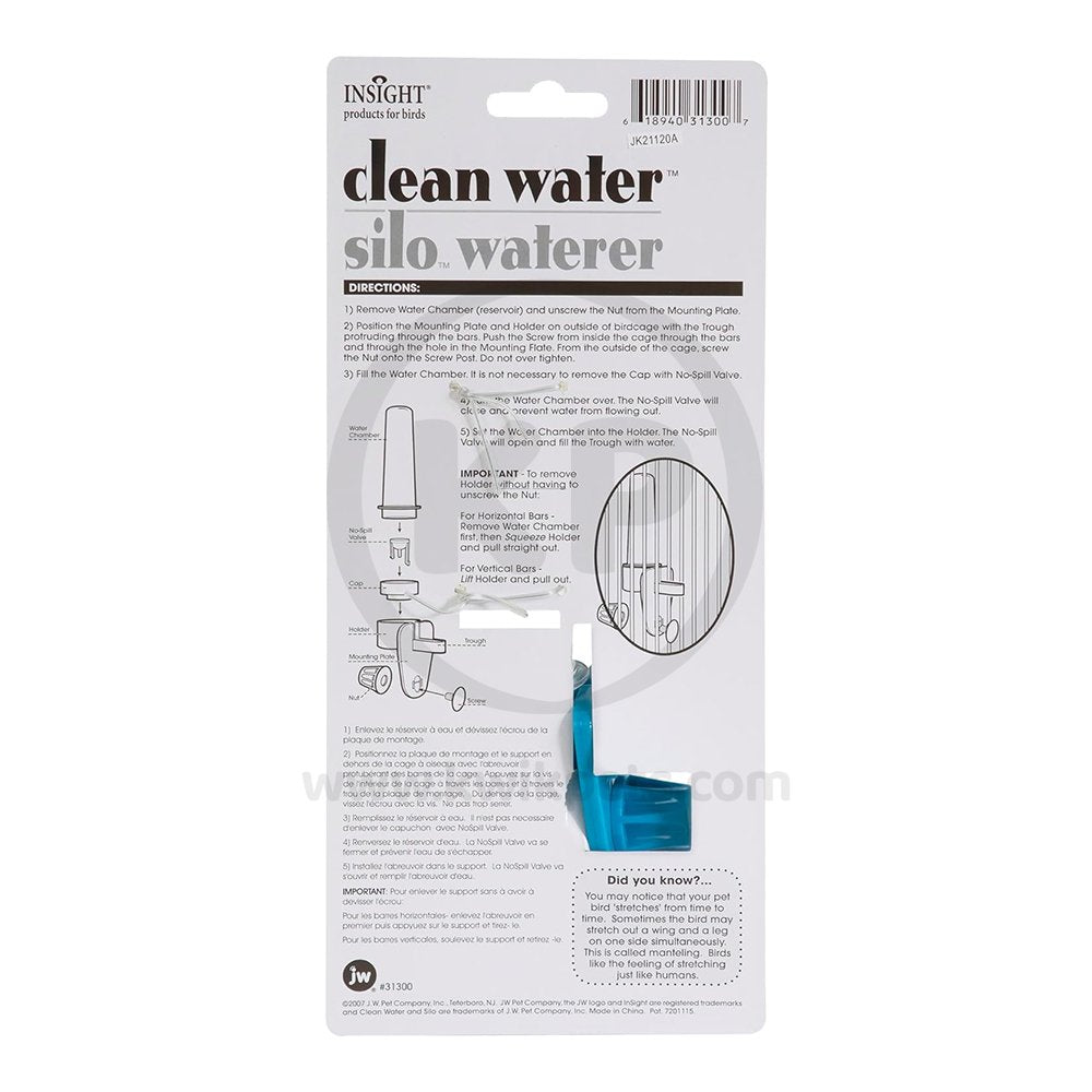 JW Pet Clean Water Silo Waterer Assorted, Small, JW Pet