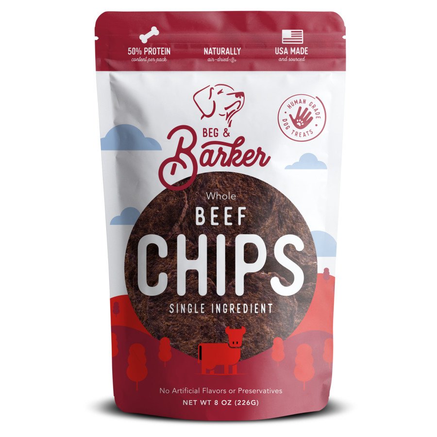 Beg & Barker Whole Beef Heart Chips All Natural Dog Treats 8‑oz, Kwik Pets