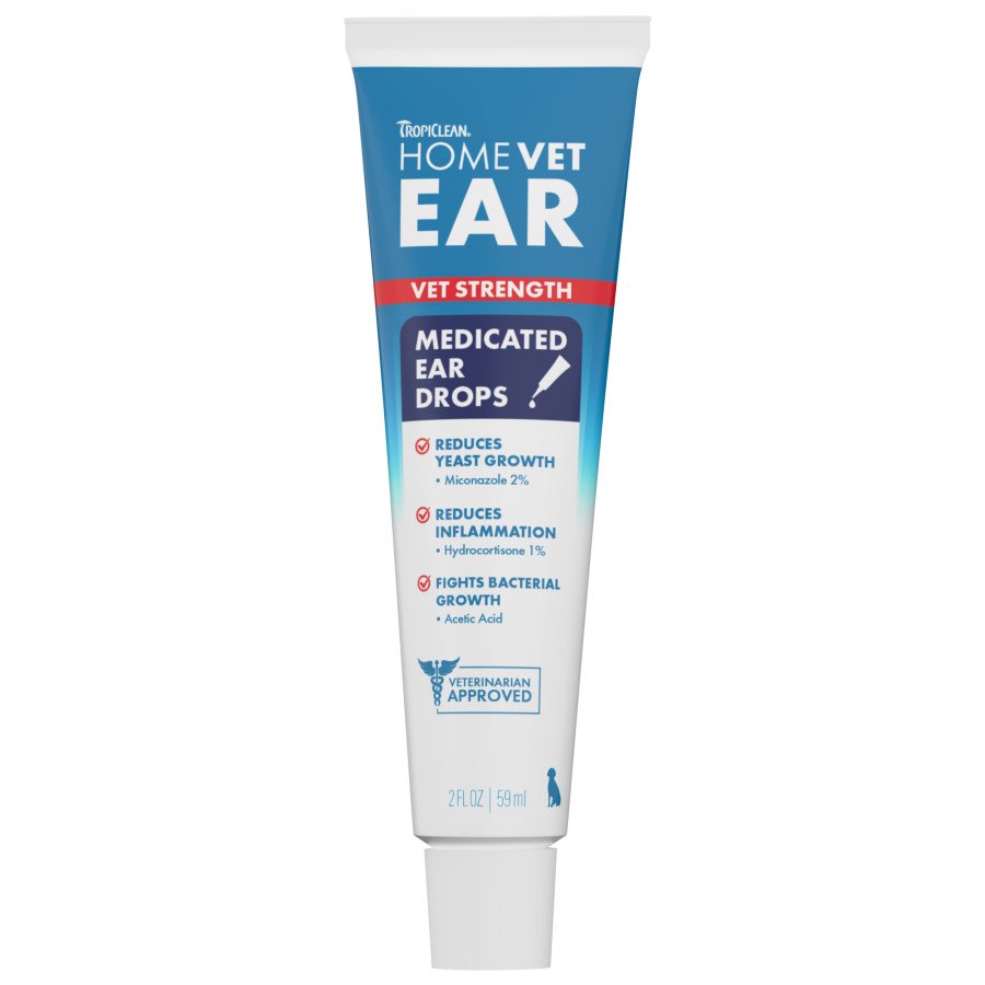 TropiClean HomeVet Medicated Dog Ear Drops 2-oz, Kwik Pets