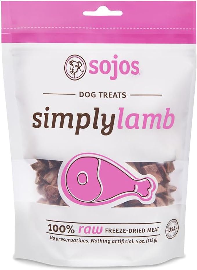 Sojos Simply Lamb Freeze-Dried Dog Treats 4-oz, Kwik Pets