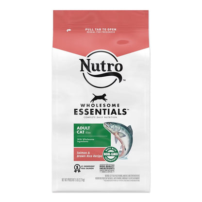 Nutro Products Wholesome Essentials Adult Dry Cat Food Salmon & Brown Rice, 5-lb