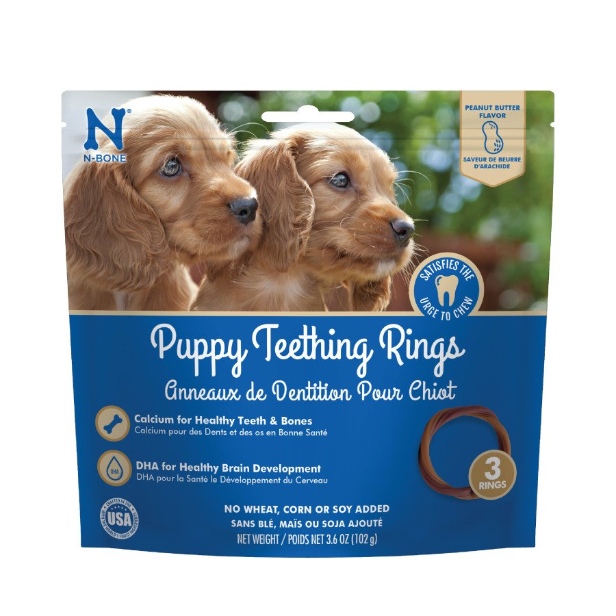 N-Bone Puppy Teething Rings Peanut Butter 3 Count 3.6-oz, Kwik Pets