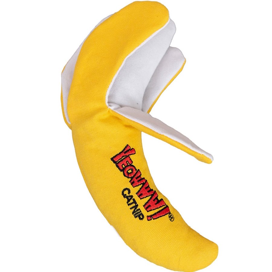 Yeowww! Chi-CAT-a Banana Peeled Catnip Cat Toy Yellow, Kwik Pets