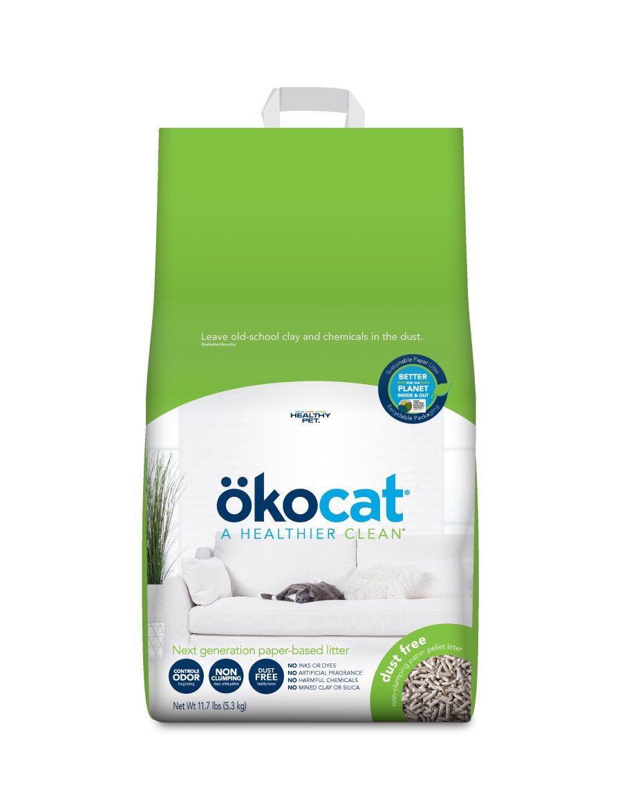 Okocat Dust Free Non-Clumping Paper Pellet Cat Litter 11.7-lb, Kwik Pets