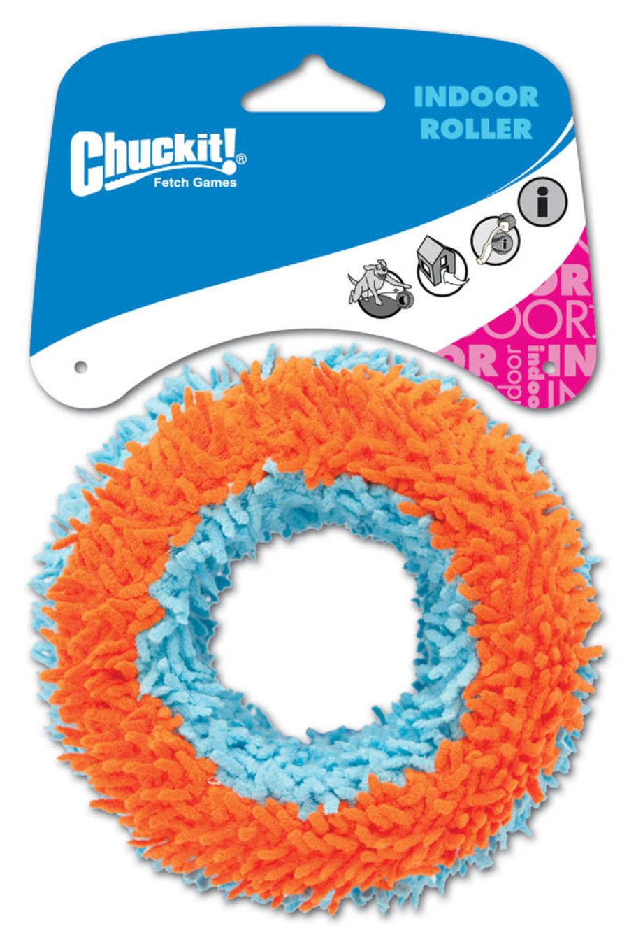 Chuckit! Indoor Roller Dog Toy Blue & Orange Medium, Kwik Pets