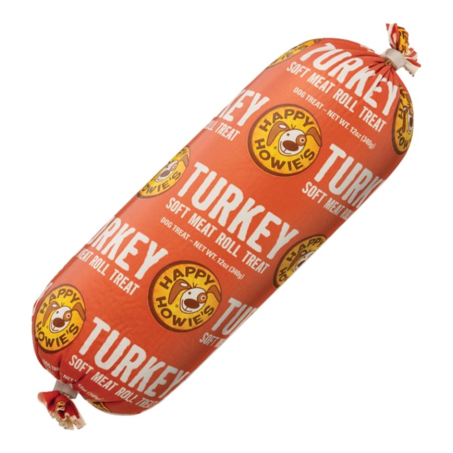 Happy Howie's Turkey Soft Meat Roll Dog Treat 12-oz, Kwik Pets