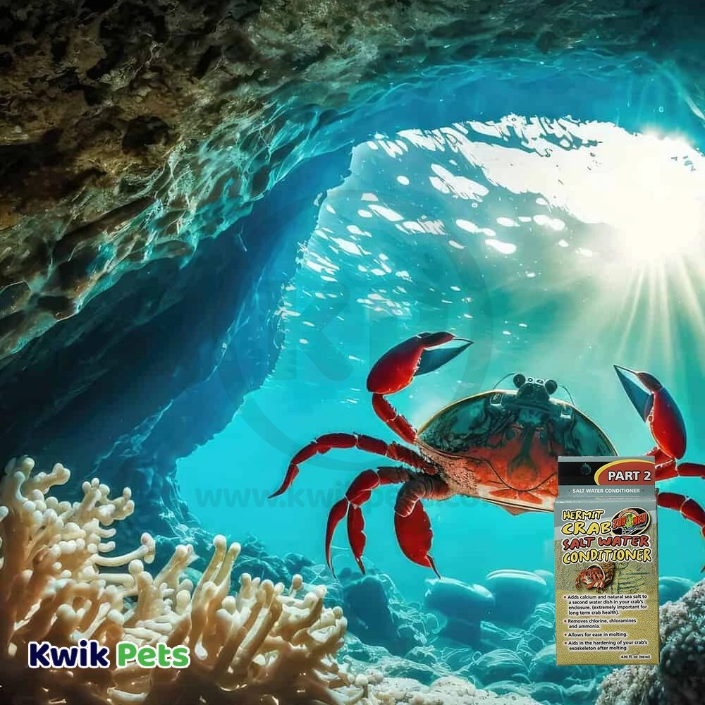 Zoo Med Hermit Crab Salt Water Conditioner 4.50-oz 2 Pack, Kwik Pets