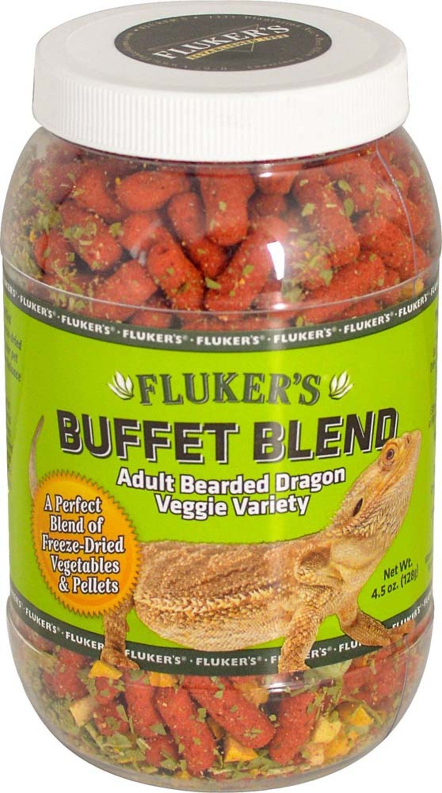 Fluker's Buffet Blend Veggie Variety Adult Bearded Dragon Freeze Dried Food 4.5-oz, Kwik Pets